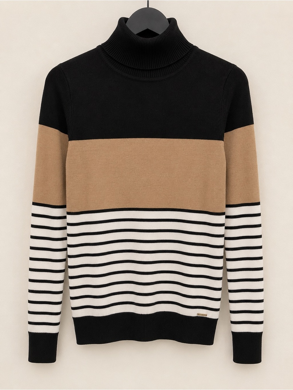 Tommy Hilfiger Colorblock Striped Turtleneck Sweater Size Small